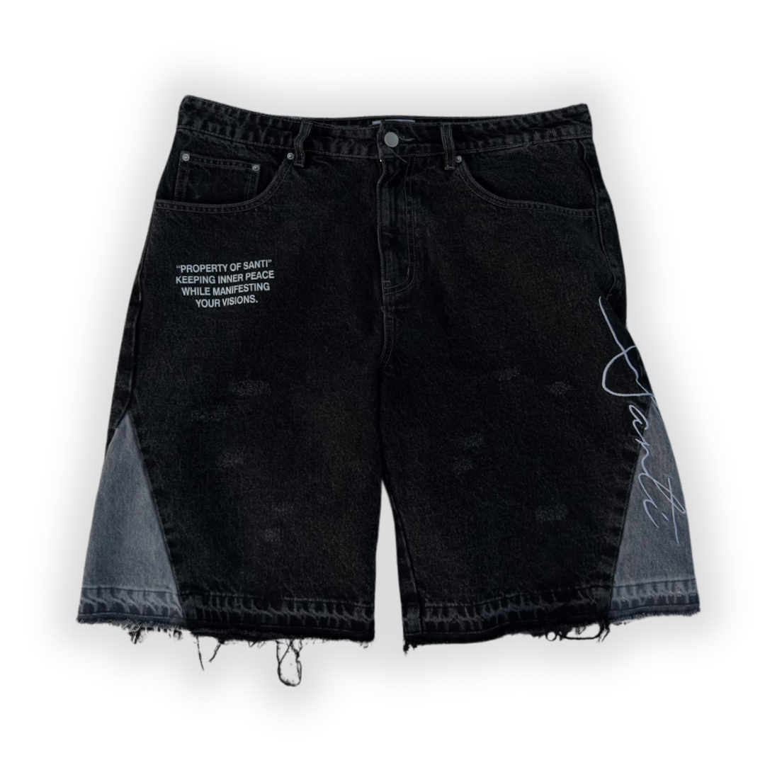 BLACK FLARED SHORTS