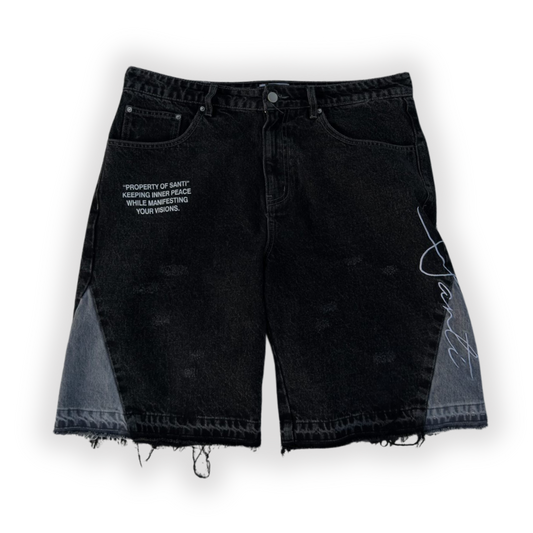 BLACK FLARED SHORTS